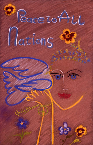 PEACE TO ALL NATIONS; Tribute to Picasso by Cherie Bender